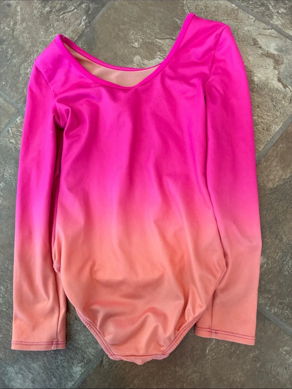More Than Magic Hot Pink to Peach Ombre Long-Sleeve Dance Leotard